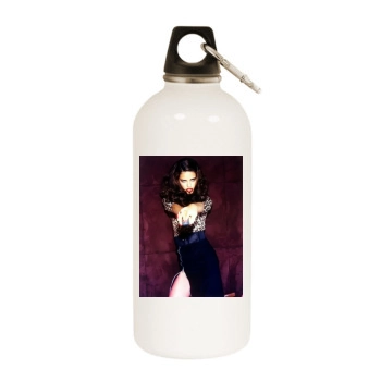 Adriana Lima White Water Bottle With Carabiner