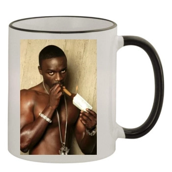 Akon 11oz Colored Rim & Handle Mug