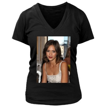 Jessica Alba Women's Deep V-Neck TShirt