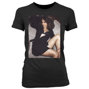 Jessica Alba Women's Junior Cut Crewneck T-Shirt