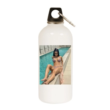 Eva Andressa White Water Bottle With Carabiner