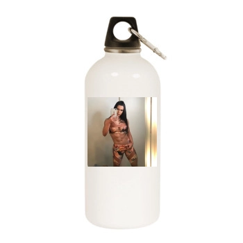 Eva Andressa White Water Bottle With Carabiner