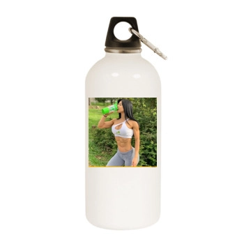 Eva Andressa White Water Bottle With Carabiner