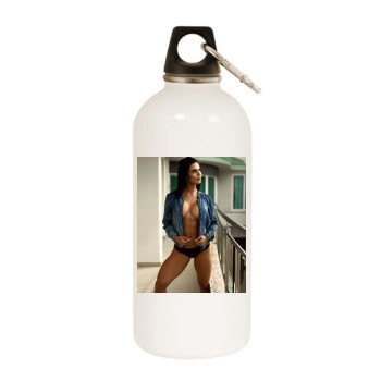 Eva Andressa White Water Bottle With Carabiner