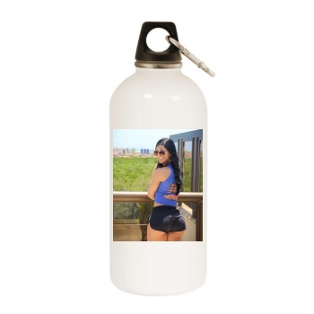 Eva Andressa White Water Bottle With Carabiner