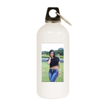 Eva Andressa White Water Bottle With Carabiner