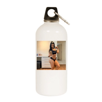 Eva Andressa White Water Bottle With Carabiner