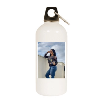 Eva Andressa White Water Bottle With Carabiner