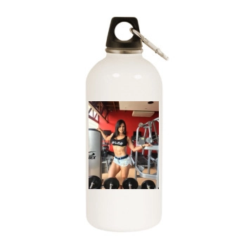 Eva Andressa White Water Bottle With Carabiner