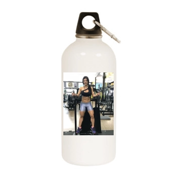 Eva Andressa White Water Bottle With Carabiner