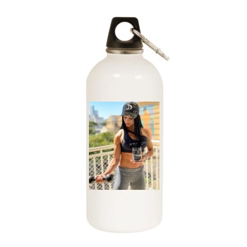 Eva Andressa White Water Bottle With Carabiner