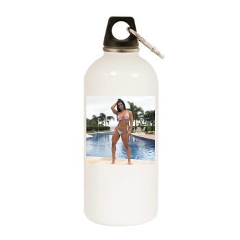 Eva Andressa White Water Bottle With Carabiner