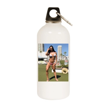 Eva Andressa White Water Bottle With Carabiner