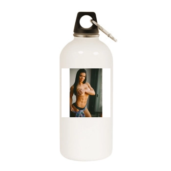 Eva Andressa White Water Bottle With Carabiner