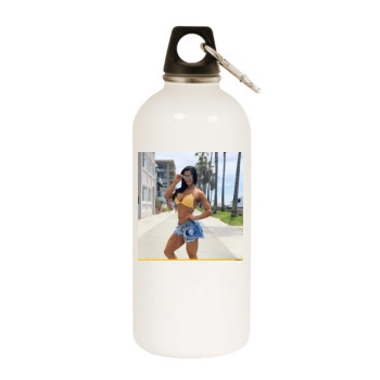 Eva Andressa White Water Bottle With Carabiner