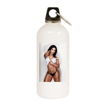 Eva Andressa White Water Bottle With Carabiner