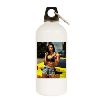 Eva Andressa White Water Bottle With Carabiner