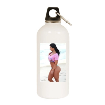 Eva Andressa White Water Bottle With Carabiner