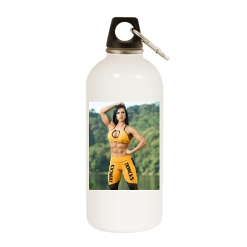 Eva Andressa White Water Bottle With Carabiner