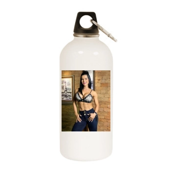 Eva Andressa White Water Bottle With Carabiner