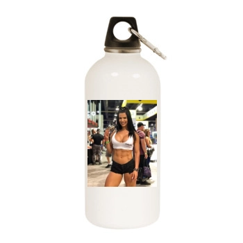 Eva Andressa White Water Bottle With Carabiner