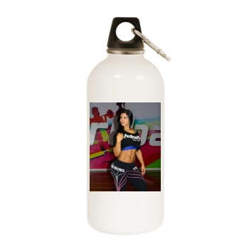 Eva Andressa White Water Bottle With Carabiner