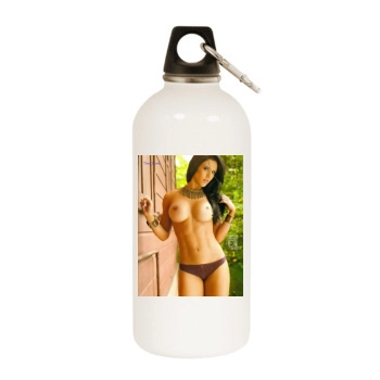 Eva Andressa White Water Bottle With Carabiner