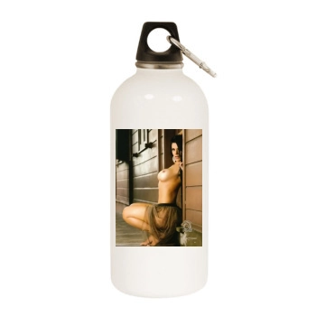 Eva Andressa White Water Bottle With Carabiner