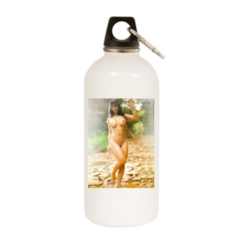 Eva Andressa White Water Bottle With Carabiner