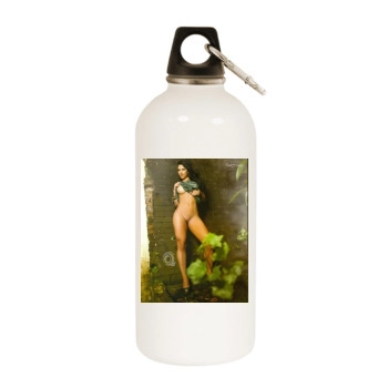 Eva Andressa White Water Bottle With Carabiner