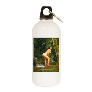 Eva Andressa White Water Bottle With Carabiner