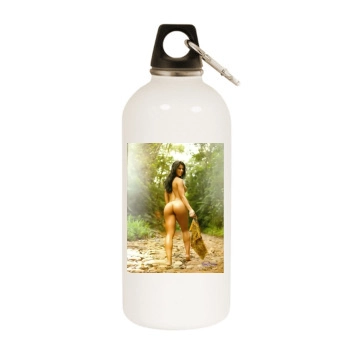 Eva Andressa White Water Bottle With Carabiner