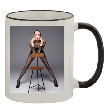 Angelina Jolie 11oz Colored Rim & Handle Mug