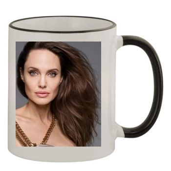 Angelina Jolie 11oz Colored Rim & Handle Mug