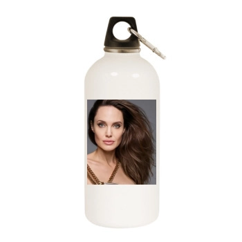 Angelina Jolie White Water Bottle With Carabiner