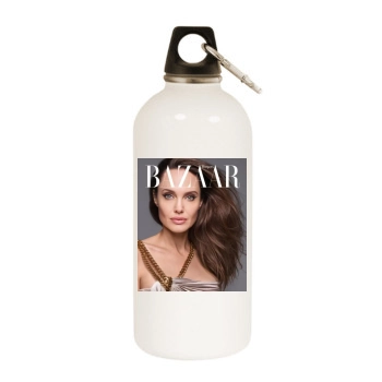 Angelina Jolie White Water Bottle With Carabiner