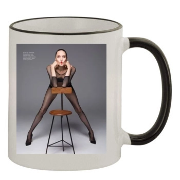 Angelina Jolie 11oz Colored Rim & Handle Mug