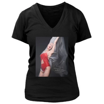 Angelina Jolie Women's Deep V-Neck TShirt