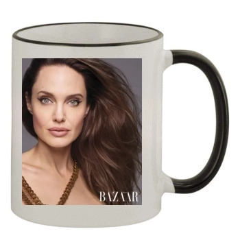 Angelina Jolie 11oz Colored Rim & Handle Mug