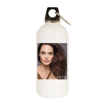 Angelina Jolie White Water Bottle With Carabiner