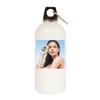 Barbara Palvin White Water Bottle With Carabiner