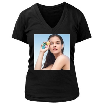 Barbara Palvin Women's Deep V-Neck TShirt