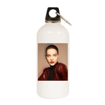 Barbara Palvin White Water Bottle With Carabiner