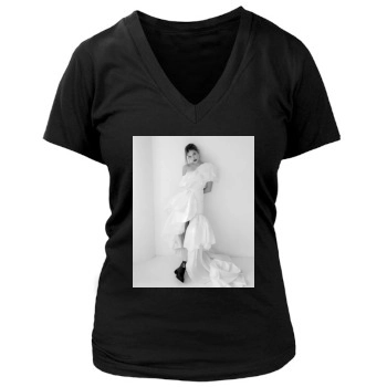 Barbara Palvin Women's Deep V-Neck TShirt