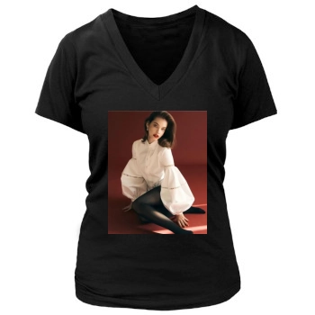 Barbara Palvin Women's Deep V-Neck TShirt