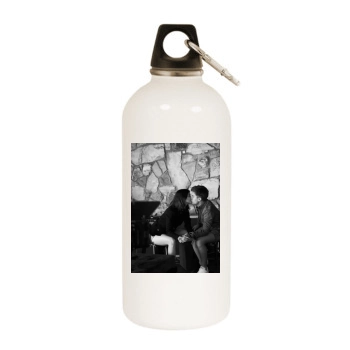 Barbara Palvin White Water Bottle With Carabiner