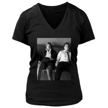 Barbara Palvin Women's Deep V-Neck TShirt