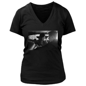 Barbara Palvin Women's Deep V-Neck TShirt