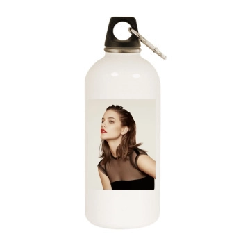 Barbara Palvin White Water Bottle With Carabiner