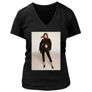 Barbara Palvin Women's Deep V-Neck TShirt